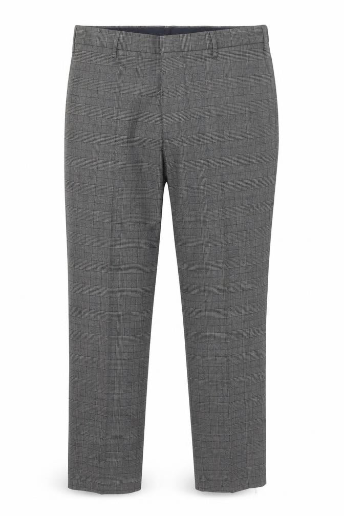 Marks & Spencer Men's Grey Check Slim Fit Dress Pants 38W 33L