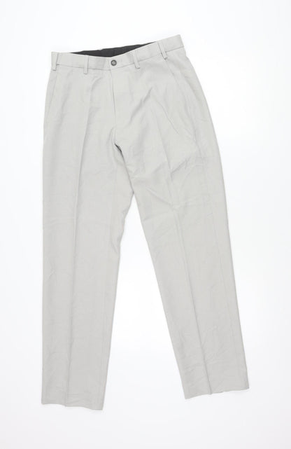 Marks & Spencer Men's Grey 30in Dress Pants Regular Fit