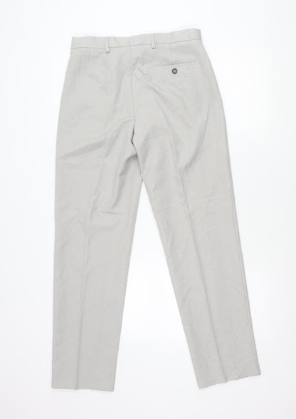 Marks & Spencer Men's Grey 30in Dress Pants Regular Fit