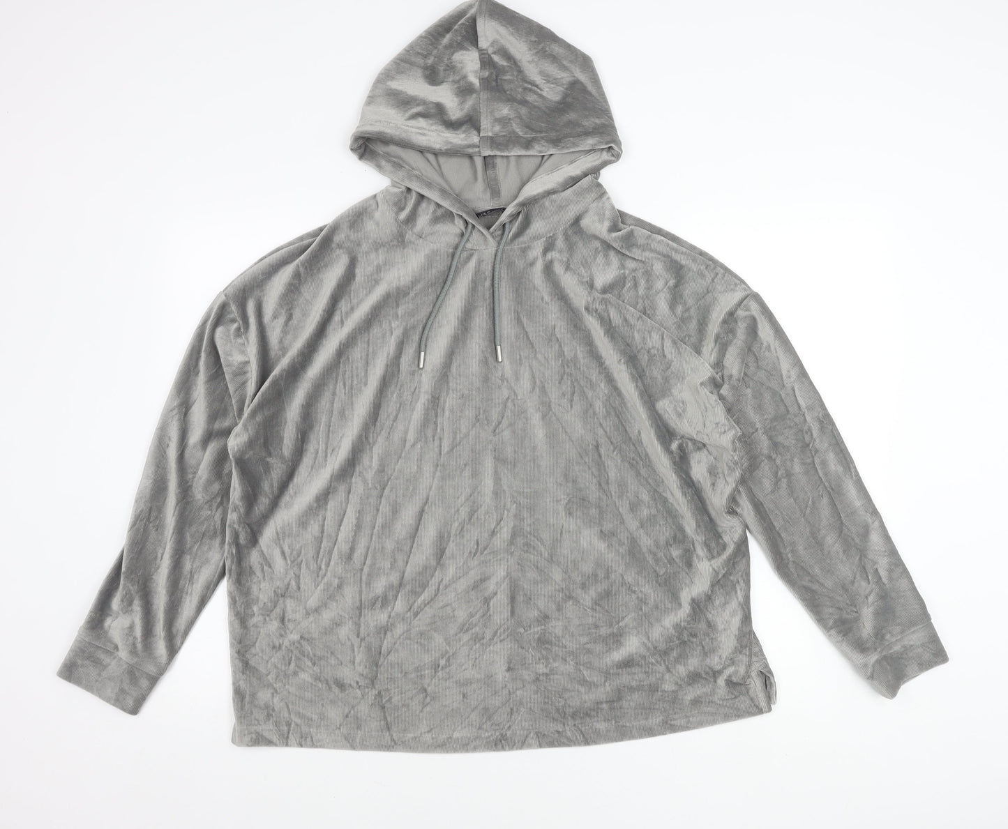 Marks and Spencer Womens Grey Velour Hoodie Size 16 UK