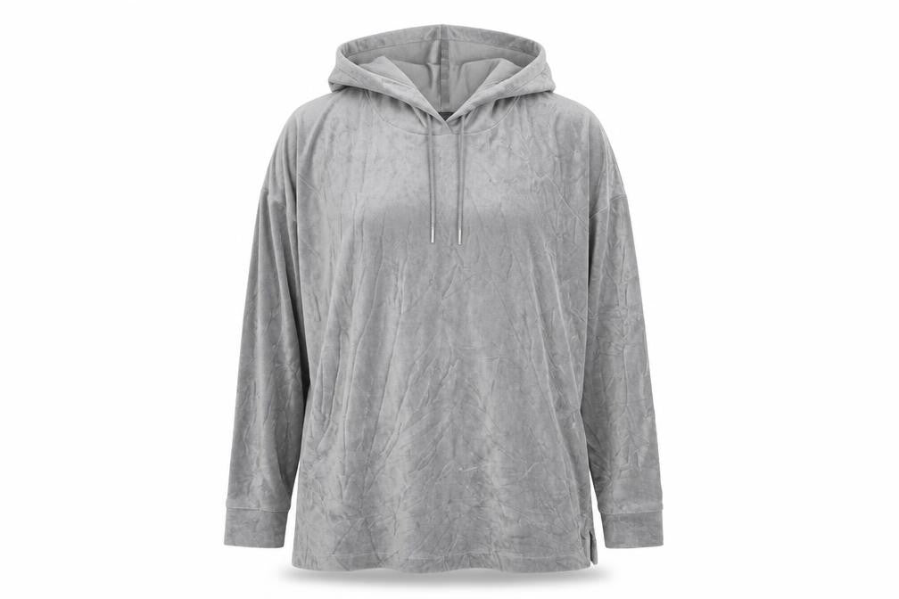 Marks & Spencer Womens Grey Velour Hoodie Size 16 UK