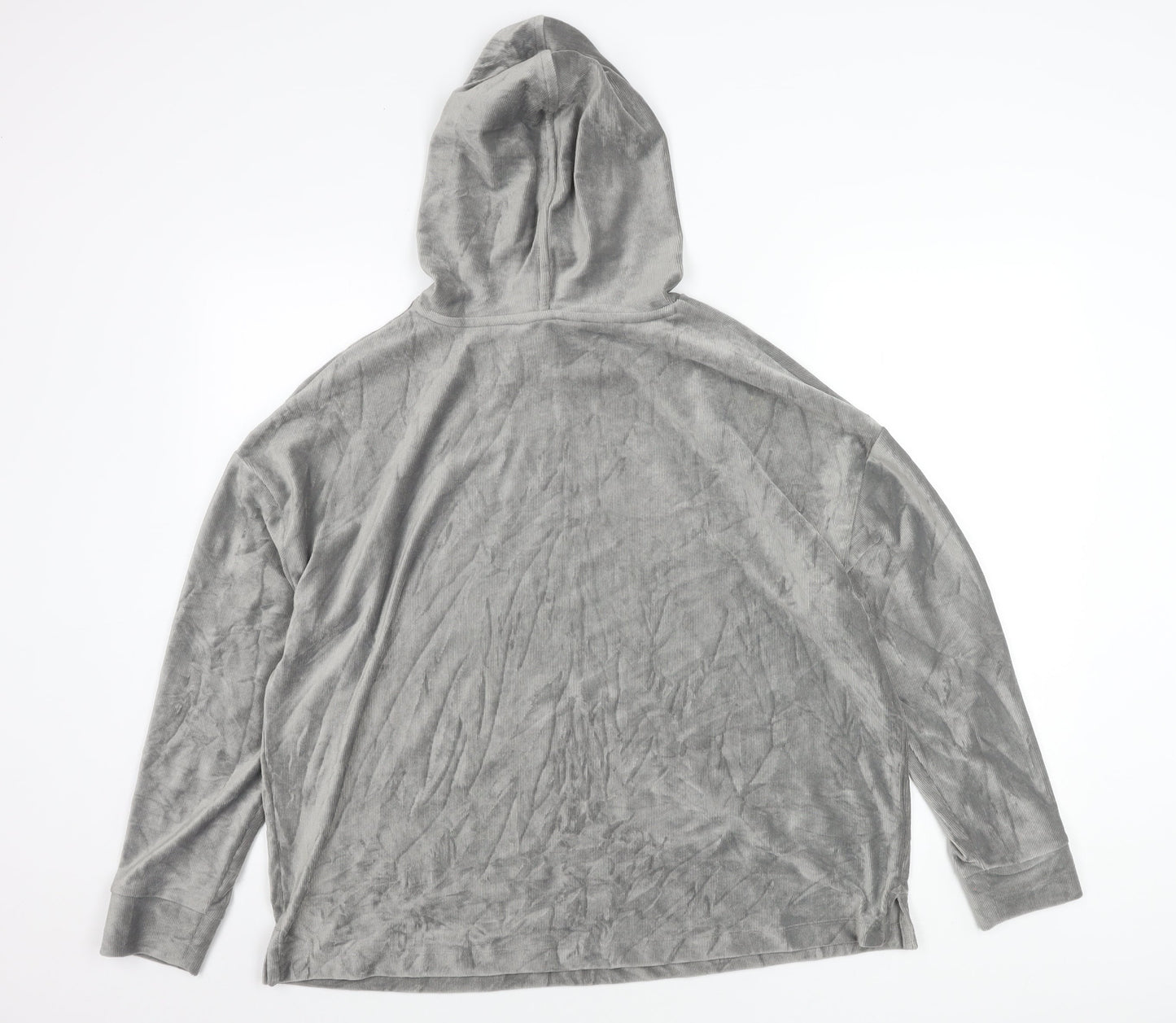 Marks and Spencer Womens Grey Velour Hoodie Size 16 UK