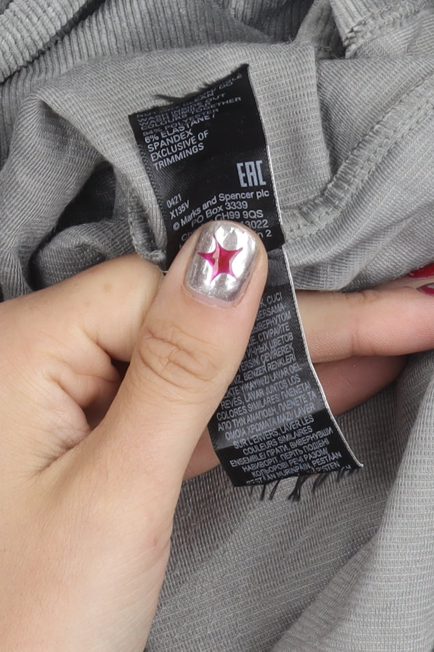 Marks and Spencer Womens Grey Velour Hoodie Size 16 UK