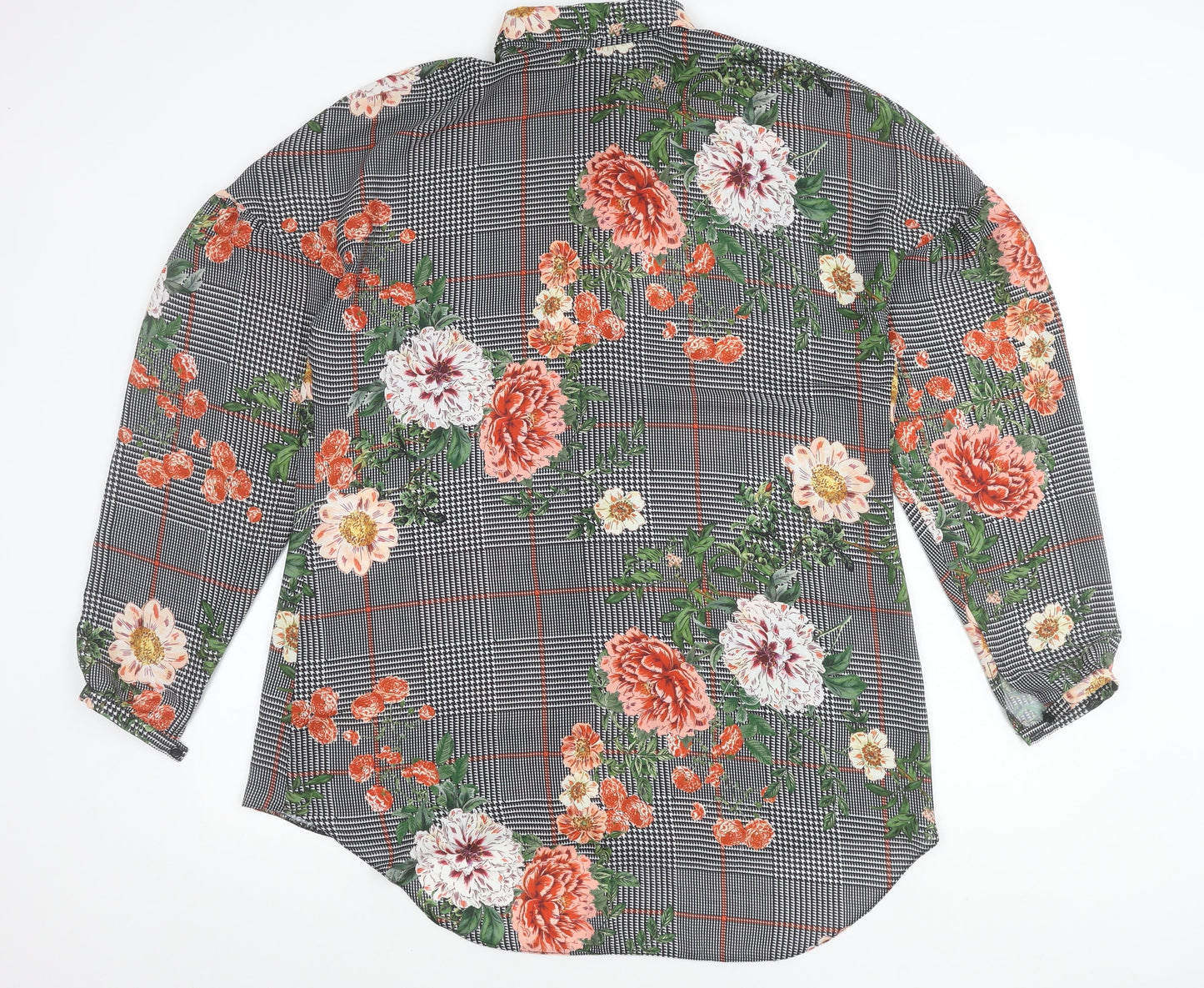 Simply Be Womens Multicoloured Floral Check Tunic Button-Up Shirt Size 18