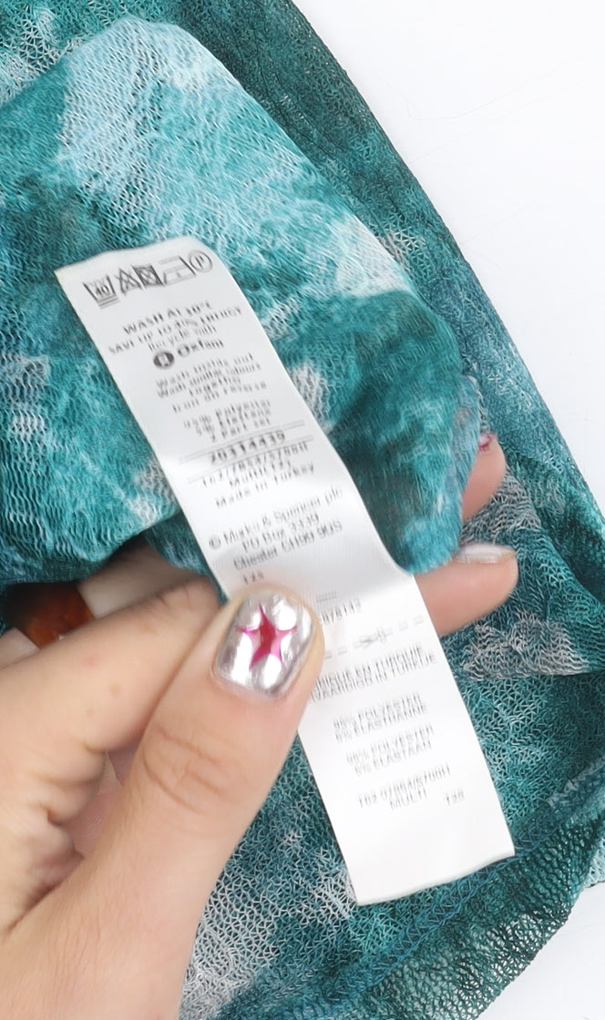 Marks and Spencer Women’s Green Floral Tunic Blouse Size 12