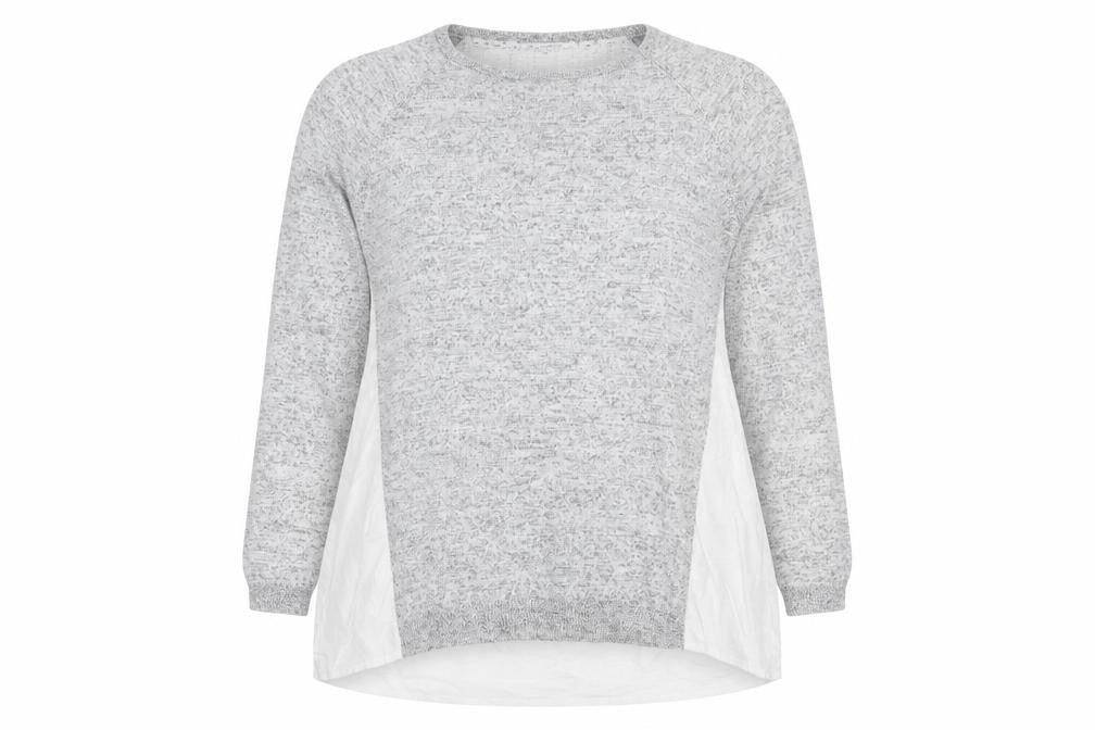 Warehouse Women’s Grey Cotton Blend Long Sleeve Tunic Blouse UK 16