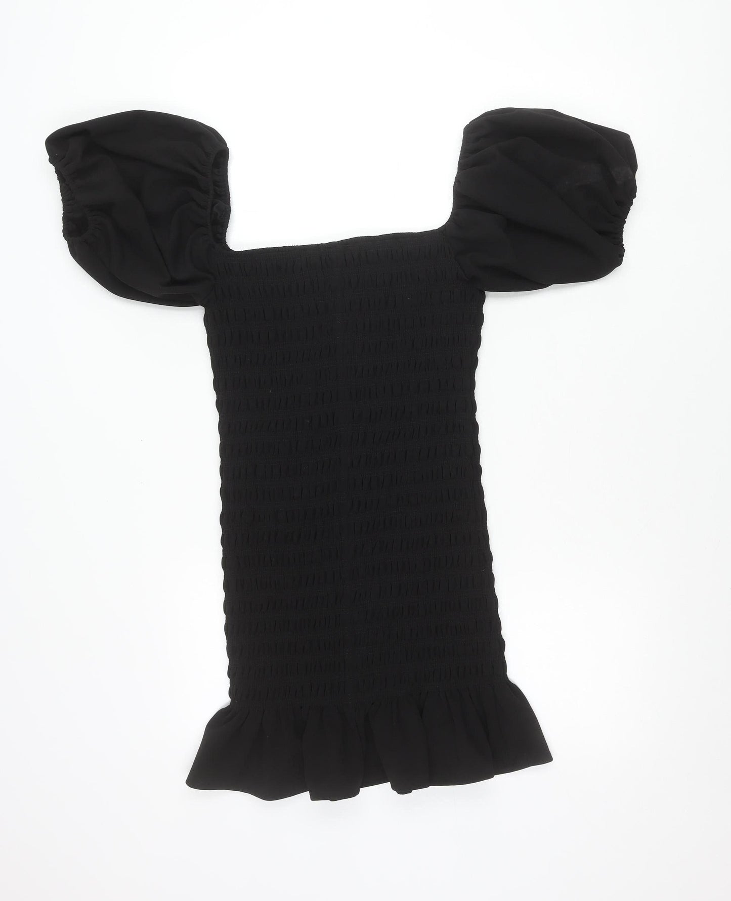 New Look Women Black Petite Size 10 Bodycon Puff Sleeve Dress