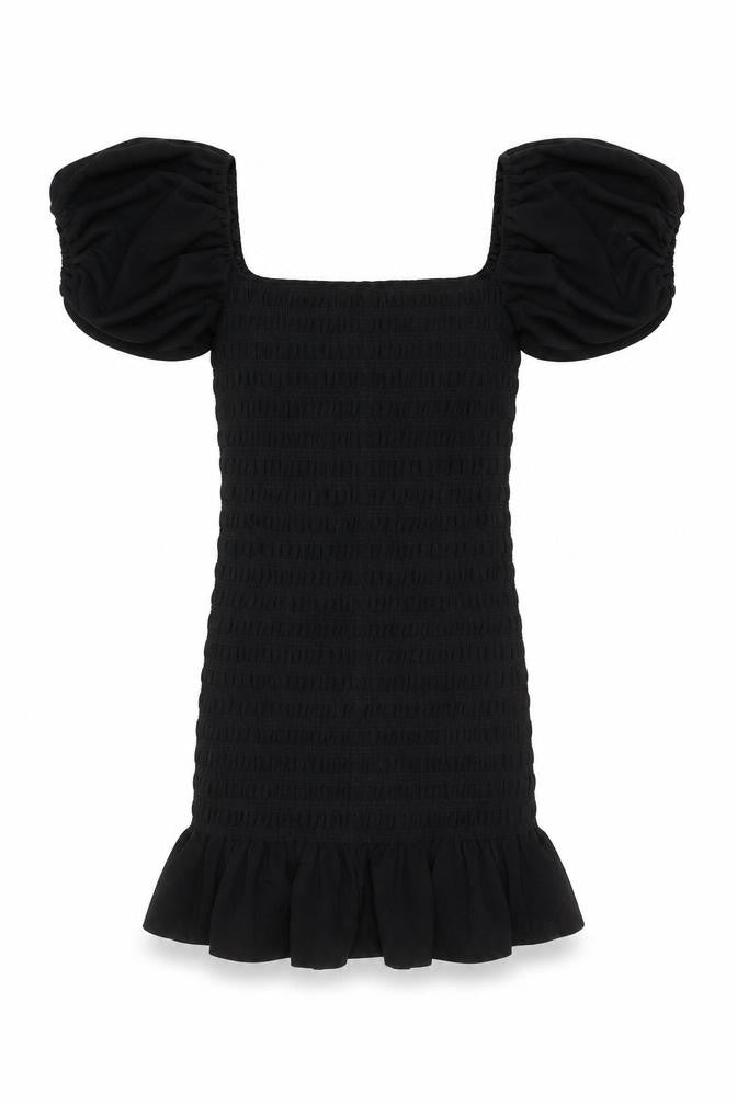 New Look Women Black Petite Size 10 Bodycon Puff Sleeve Dress
