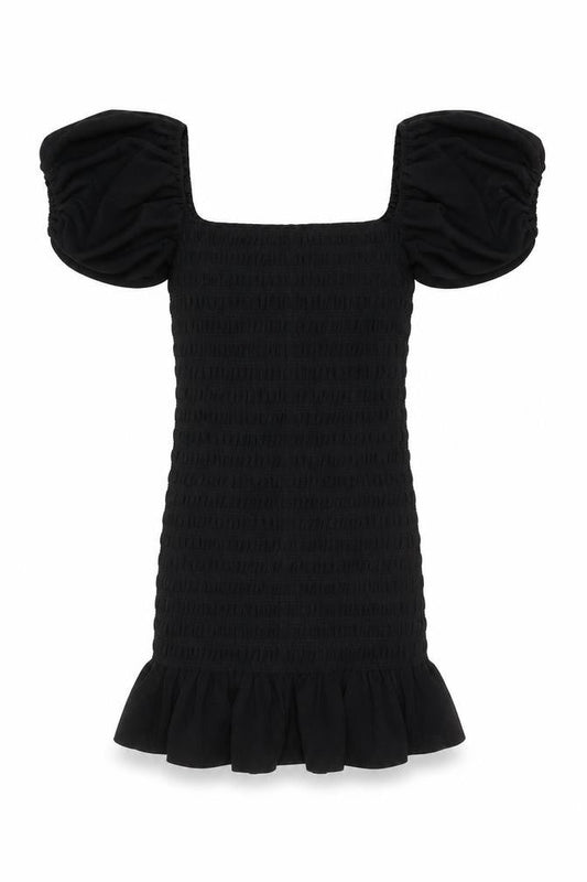 New Look Women Black Petite Size 10 Bodycon Puff Sleeve Dress