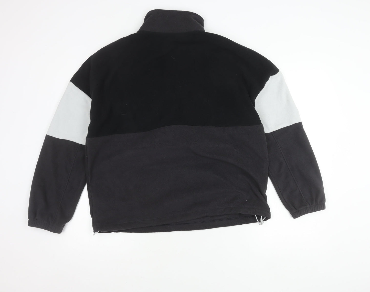 Marks and Spencer Womens Black Grey Fleece Sweatshirt Size 12 1/2 Zip