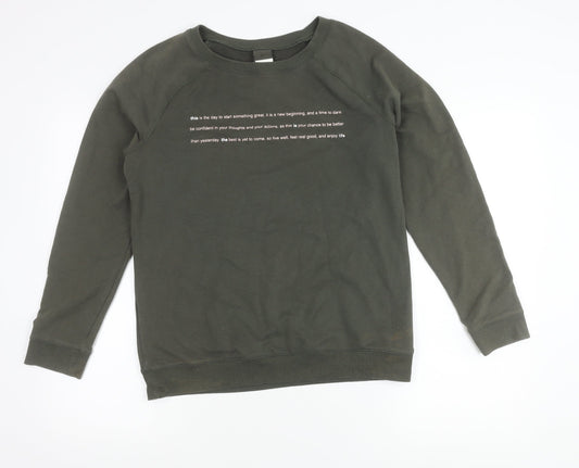 Decathlon Women's Green Pullover Sweatshirt Size M Crew Neck Casual