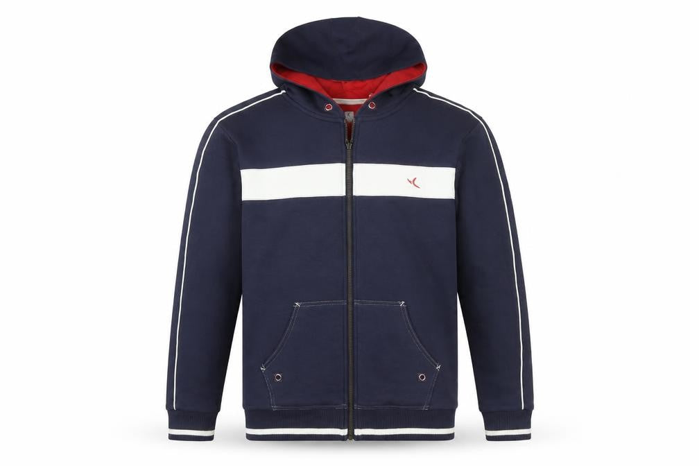 Decathlon Men’s Blue Hooded Full Zip Jacket Size M Cotton Blend