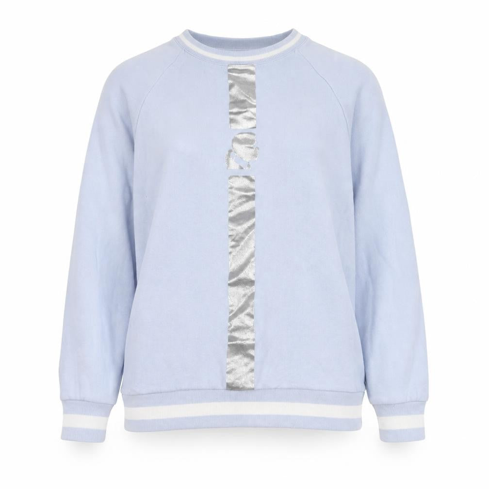 Karl Lagerfeld Womens Blue Small Sweatshirt Crew Neck Logo Cotton