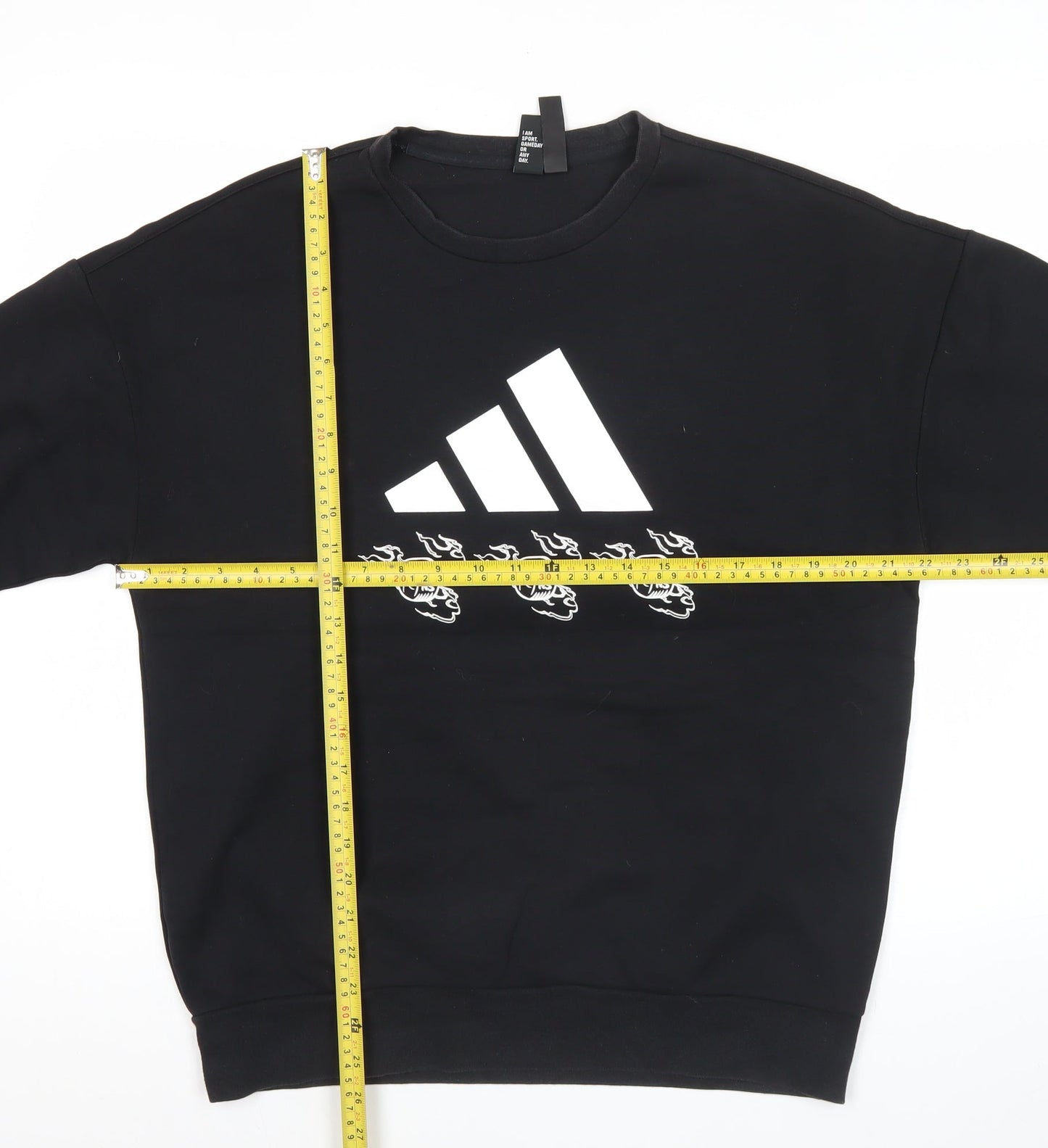 Adidas Men’s Black Sweatshirt M Pullover Crew Neck Logo Sportswear