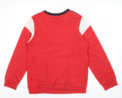 Fila Mens Red Blue White XS Logo Pullover Sweatshirt