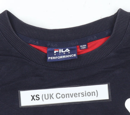 Fila Mens Red Blue White XS Logo Pullover Sweatshirt