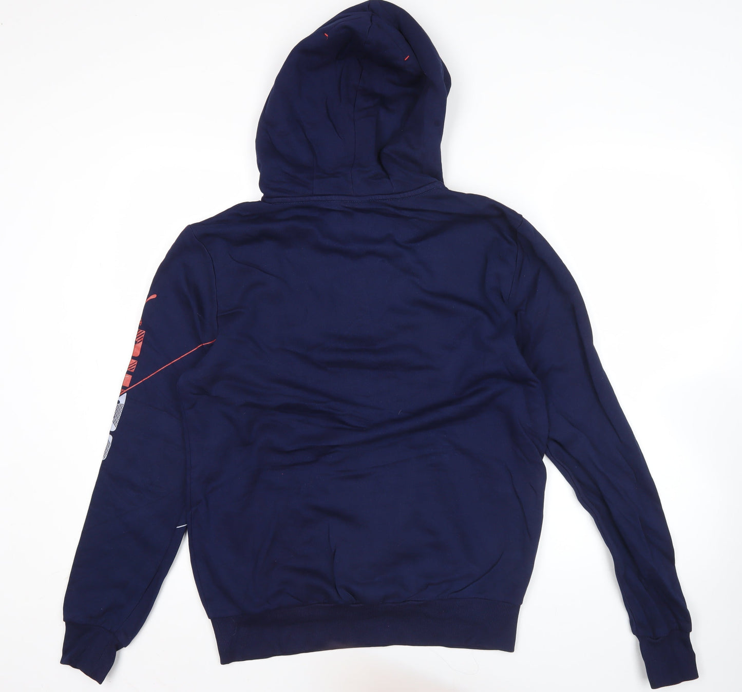 Puma Mens Blue Henley Hoodie Medium Sports Graphic Print