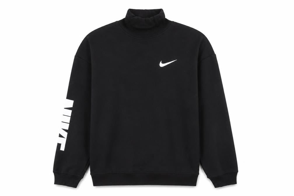 Nike Mens Black M High Neck Graphic Logo Sweatshirt
