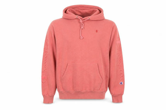 Champion Mens Pink Medium Pullover Hoodie Embroidered Logo Sportswear