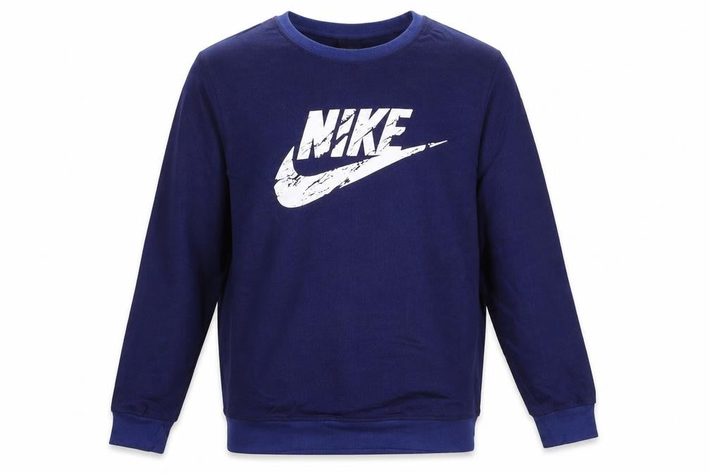 Nike Mens Blue L Pullover Sweatshirt Crew Neck Logo Graphic Print