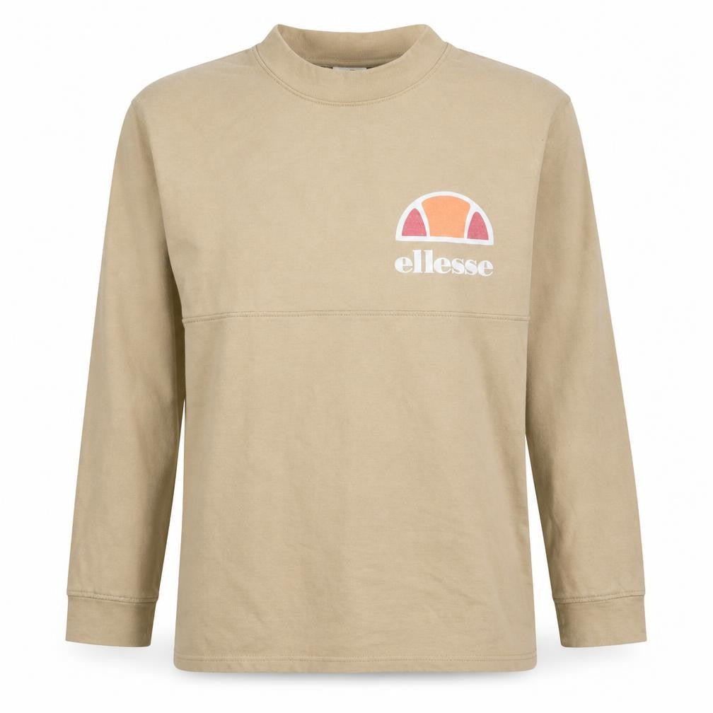 Ellesse Womens Beige Logo Pullover Sweatshirt Size 12 Long Sleeve