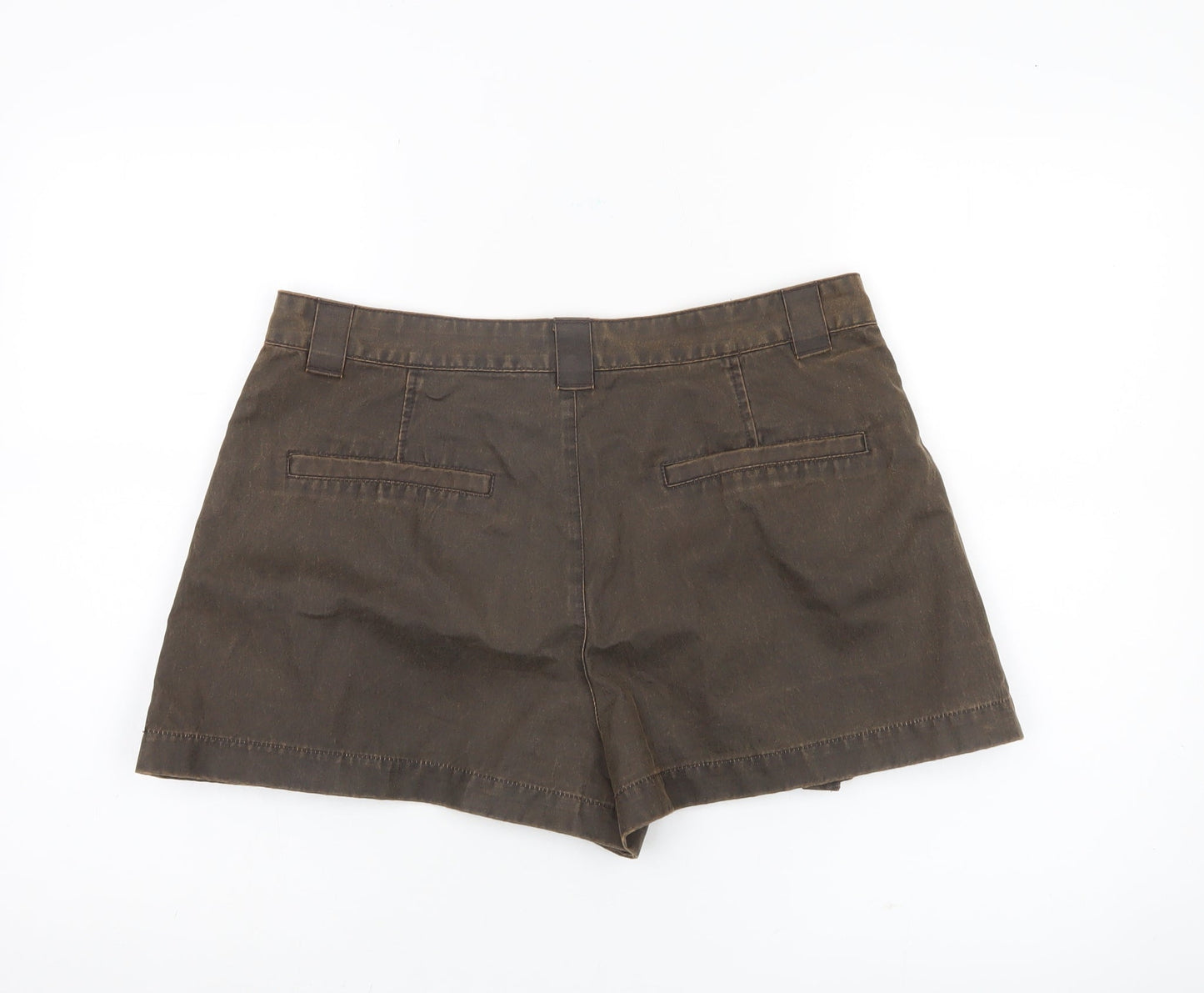 Zara Women Brown Cargo Skort L Short Casual Cotton Pockets