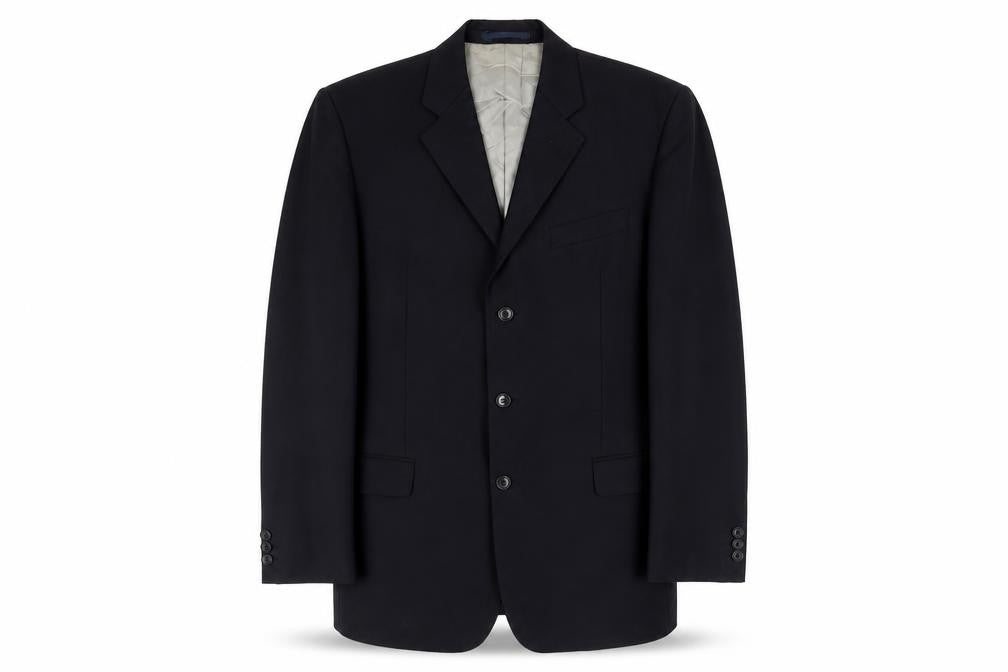 Next Men's Black Wool Blazer Jacket 40L Classic Notch Lapel