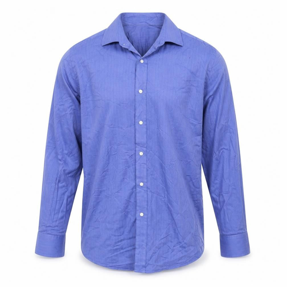 Jaeger Men’s Blue Cotton Long Sleeve Button-Up Shirt Size 16