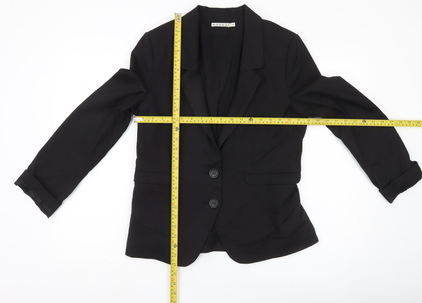 Kookai Womens Black Size 12 Classic Blazer Jacket Workwear