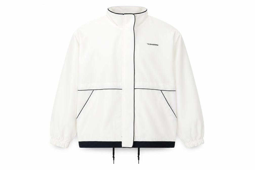 Diadora Men’s White Polyester Windbreaker Jacket Size M