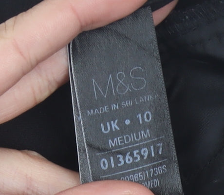 Marks and Spencer Women Black Size 10 Straight Leg Trousers