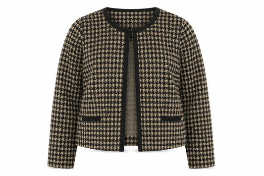 Marks & Spencer Womens Black Houndstooth Slim Fit Suit Jacket Size 16