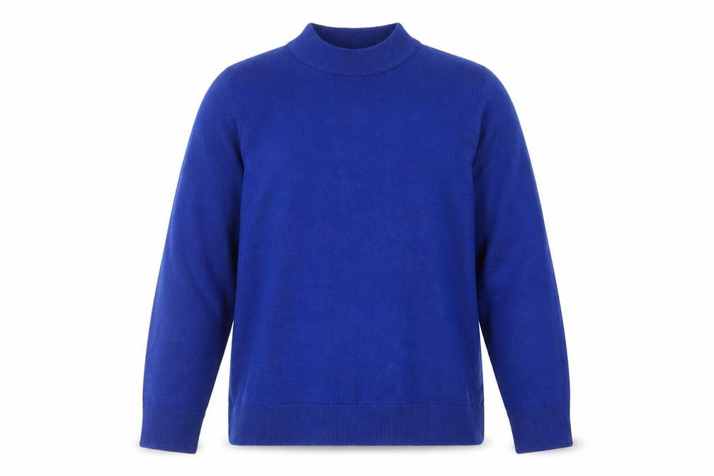 Bonmarché Women’s Blue Mock Neck Pullover Jumper Size 14