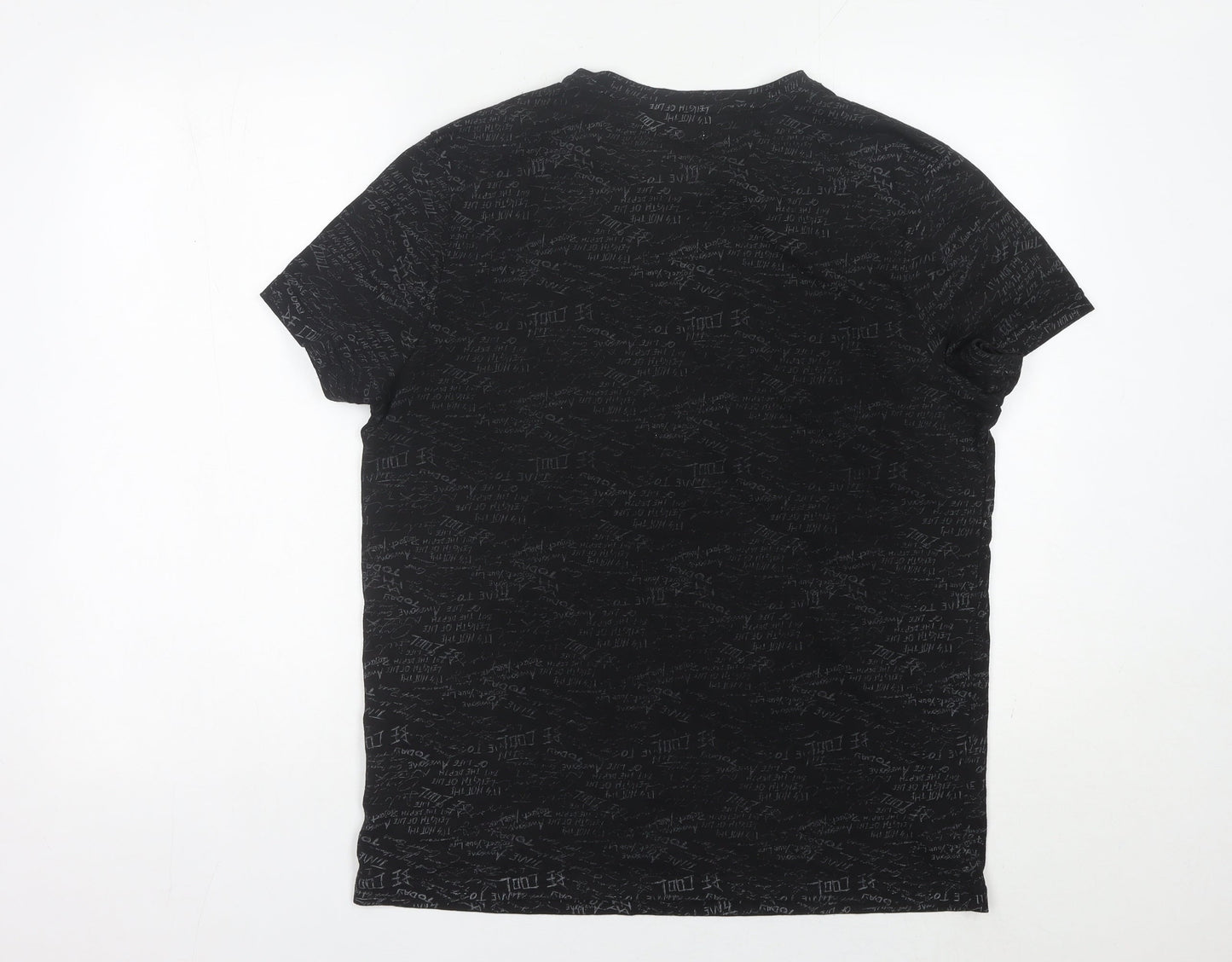 Koton Men’s Black Graphic Print Crew Neck T-Shirt Size S