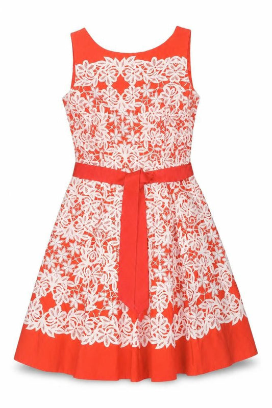 Debenhams Women’s Red Floral Lace Fit & Flare Dress Size 12