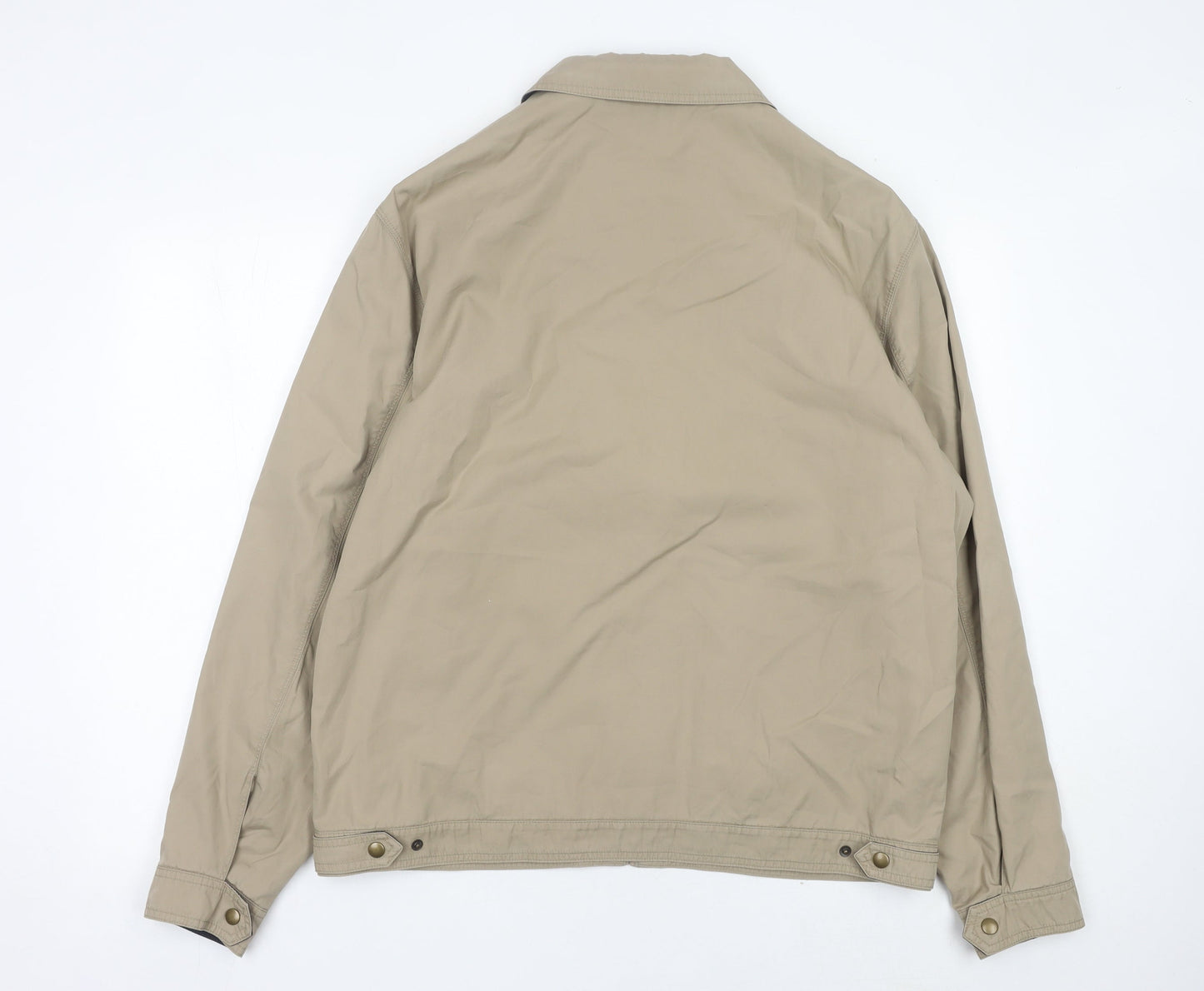 Marks and Spencer Mens Beige Cotton Jacket Casual Zip Size L 42"-43"