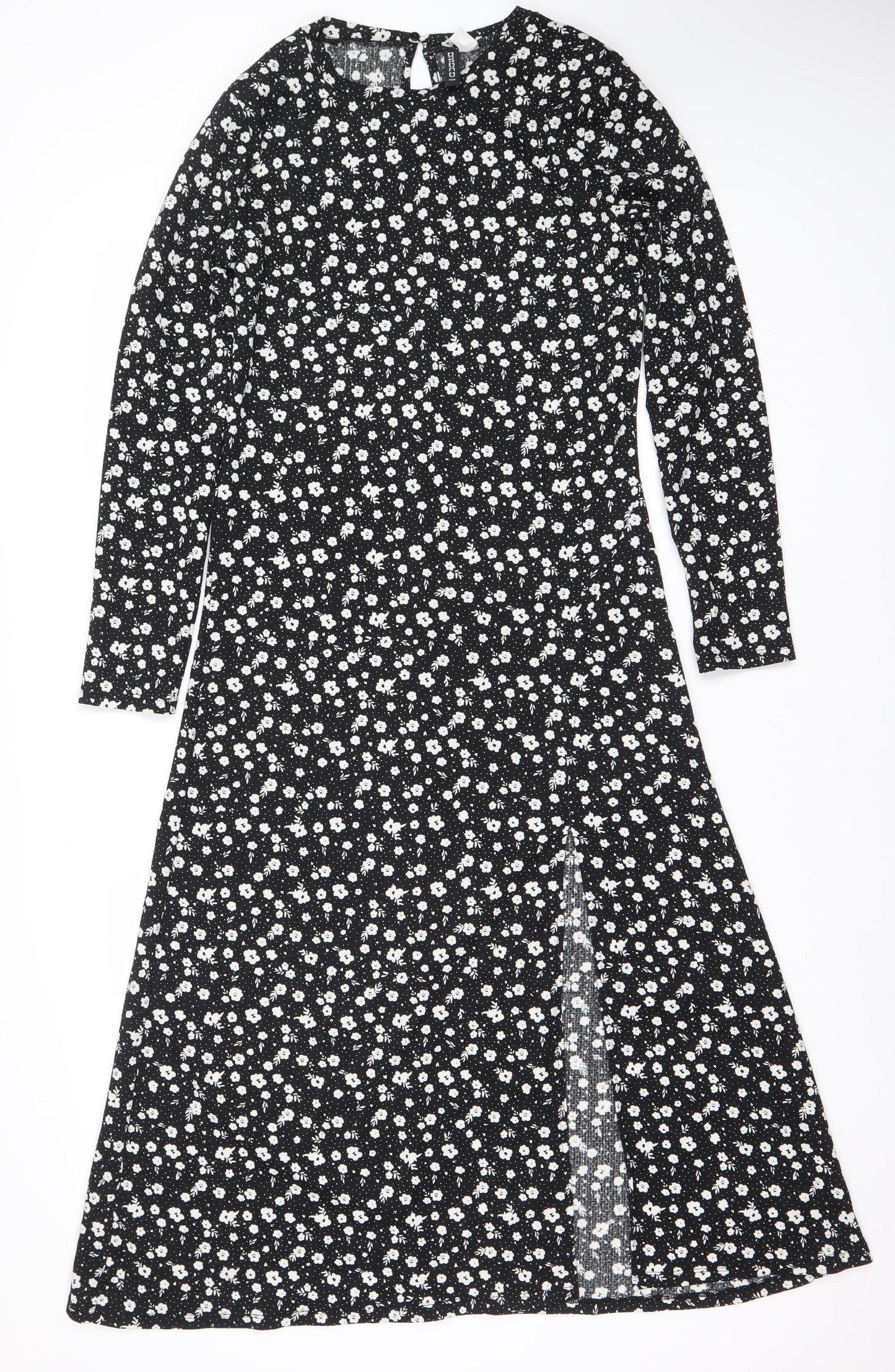 Divided Women’s Black Floral Midi Fit & Flare Dress Size 12
