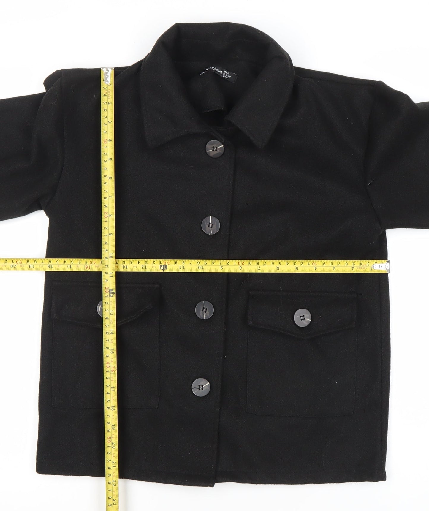 Boohoo Men’s Black Basic Jacket Size 36 Regular Fit Buttoned