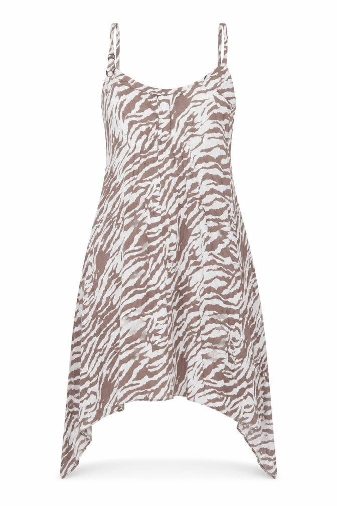 Bh Women’s Brown Animal Print Viscose Midi Slip Dress Size 12