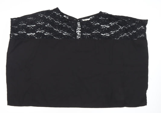 ARKITECT Womens Black Lace Tunic Blouse Size 12 Sleeveless