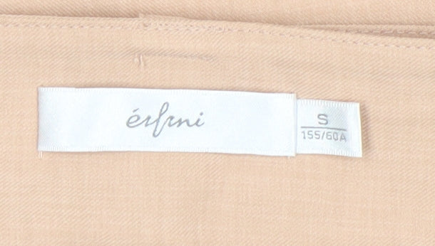 Erfani Women’s Beige High Rise Belted Straight Leg Trousers Size 8