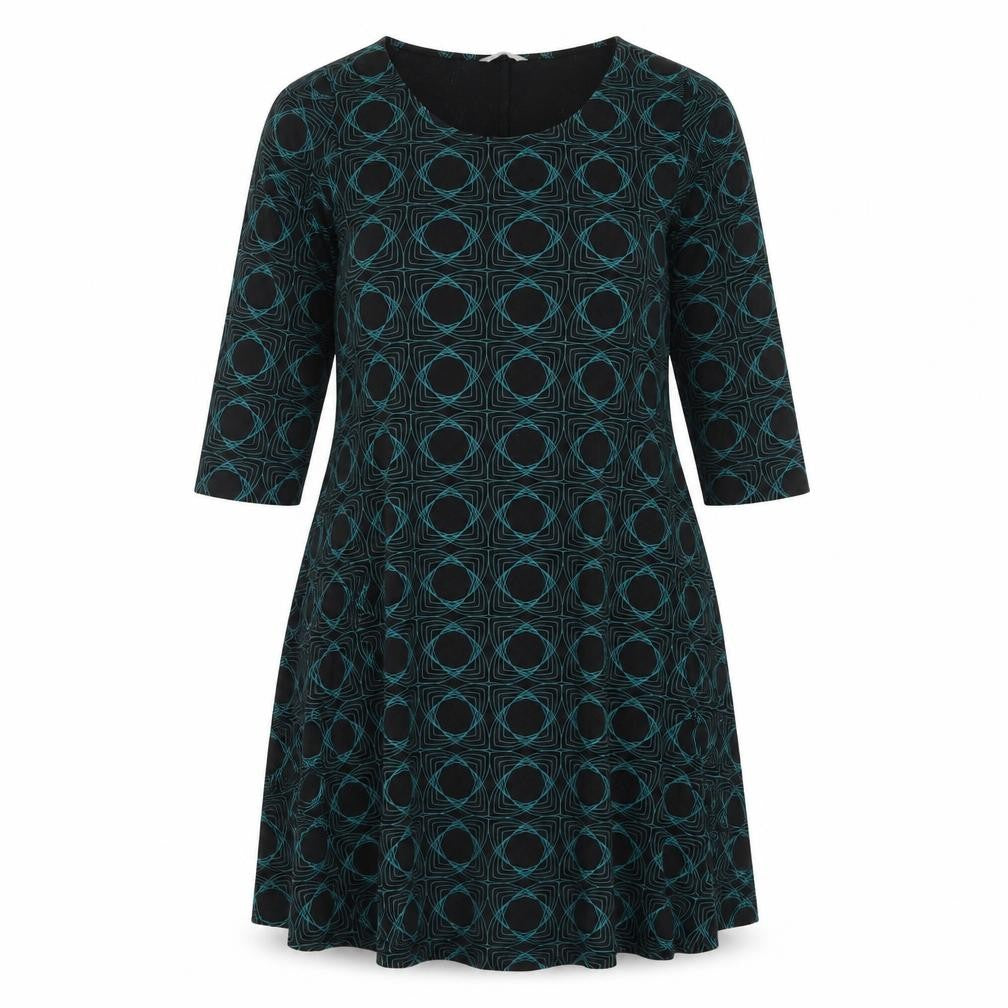 Marks & Spencer Women’s Black Green Skater Dress UK 16