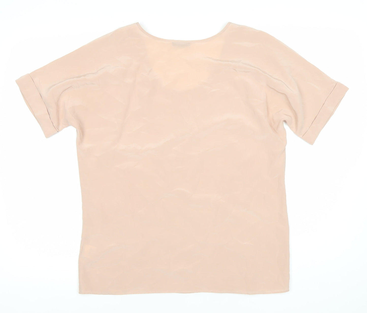 Jigsaw Women’s Beige Silk Scoop Neck Blouse Size S