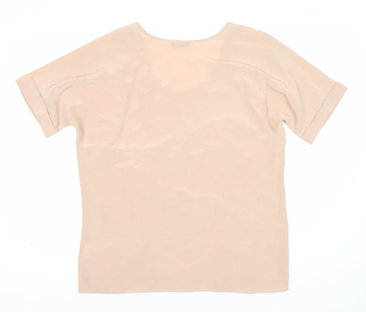 Jigsaw Women’s Beige Silk Scoop Neck Blouse Size S