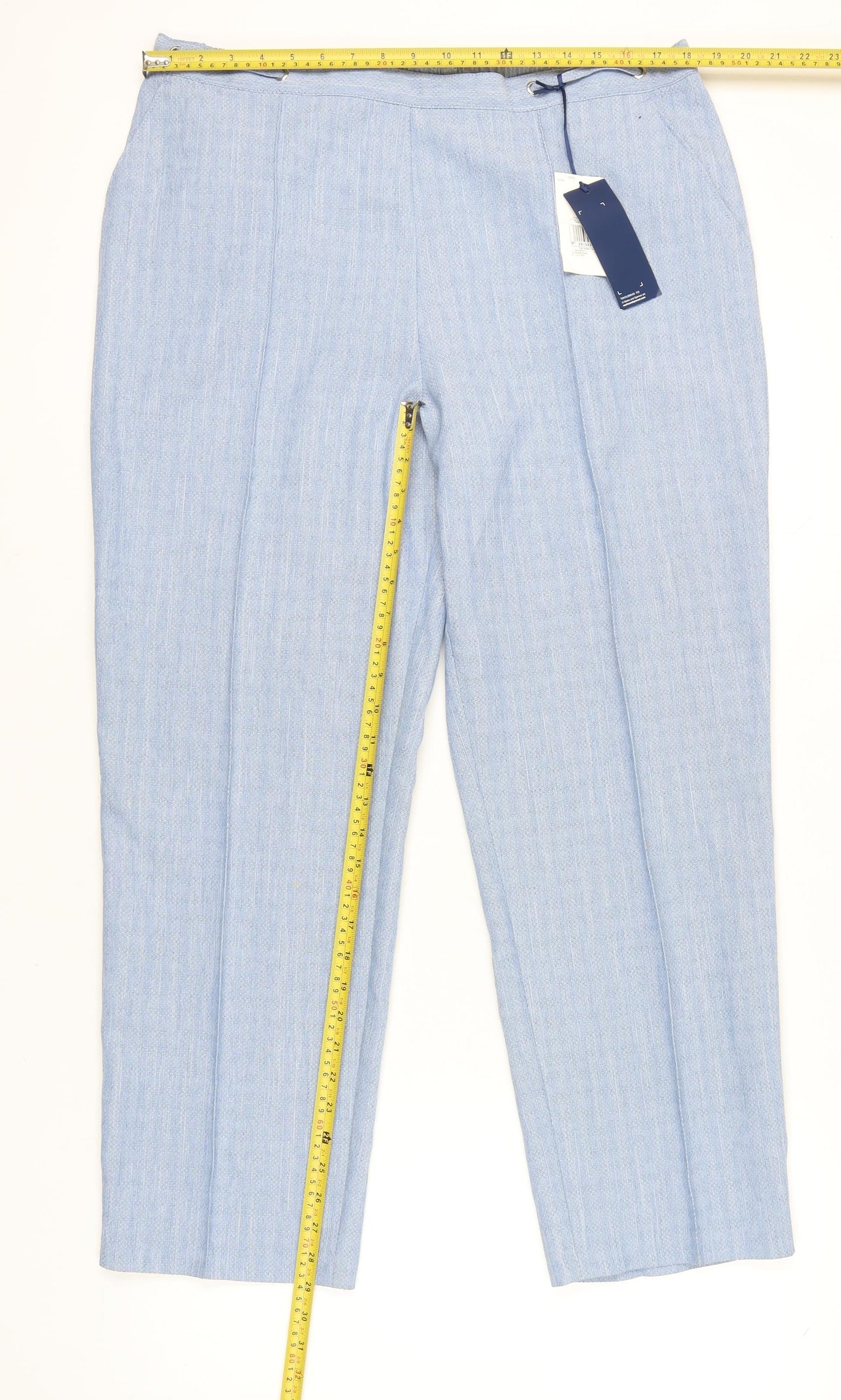 Marks and Spencer Womens Blue Size 18 Chino Polyester Trousers