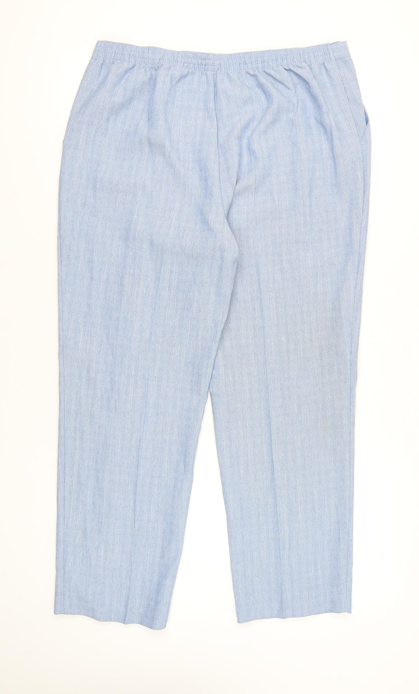 Marks and Spencer Womens Blue Size 18 Chino Polyester Trousers