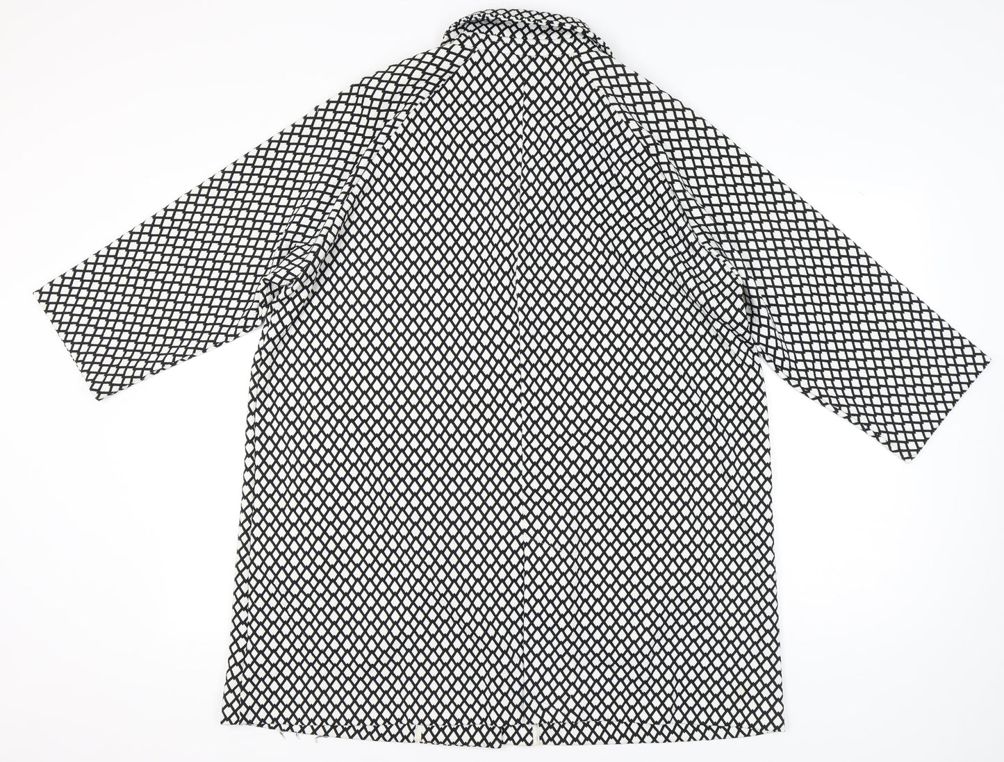Virtuelle Womens Black White Geometric Plus Size 20 Coat