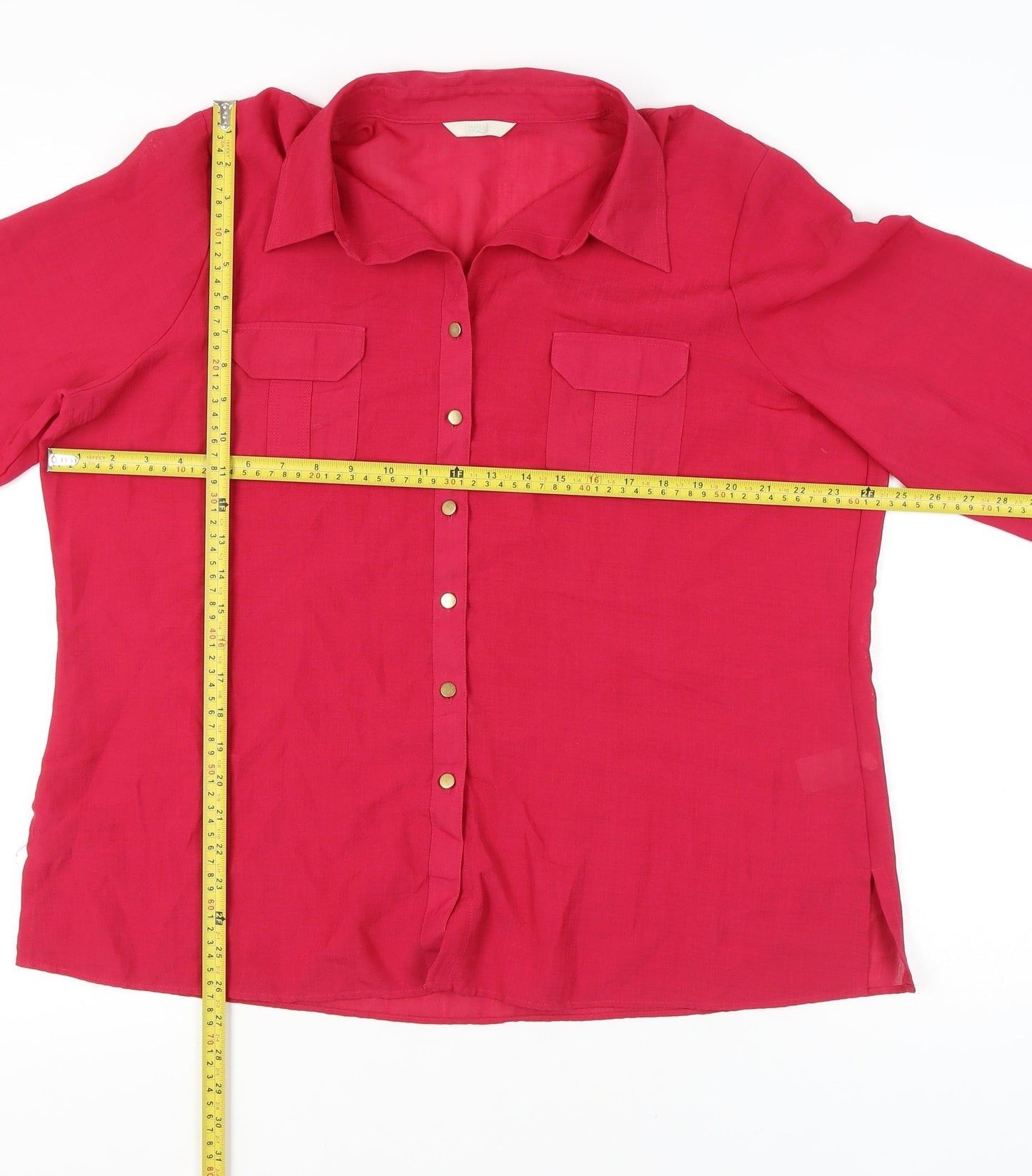Marks and Spencer Women’s Pink Button-Up Shirt UK 22 3/4 Sleeves