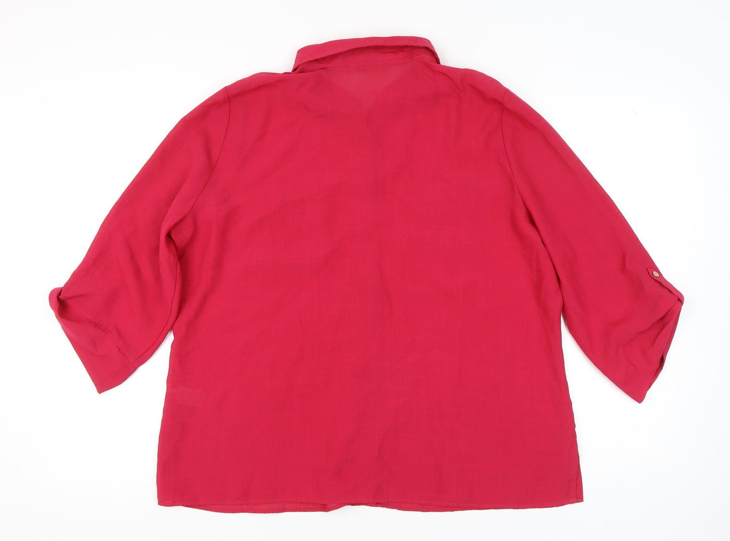 Marks and Spencer Women’s Pink Button-Up Shirt UK 22 3/4 Sleeves