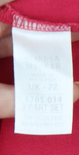 Marks and Spencer Women’s Pink Button-Up Shirt UK 22 3/4 Sleeves